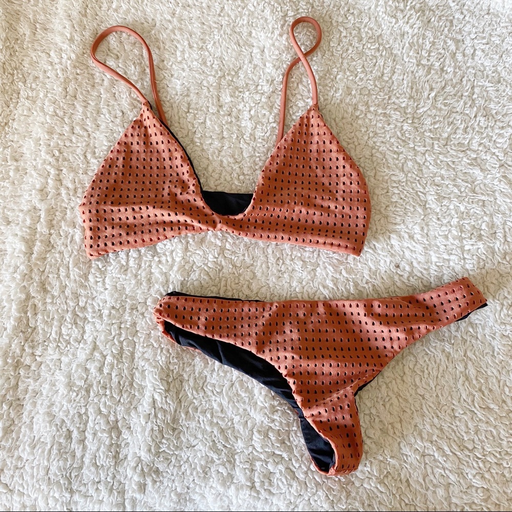 Acacia Swimwear Orange and Black Bikini